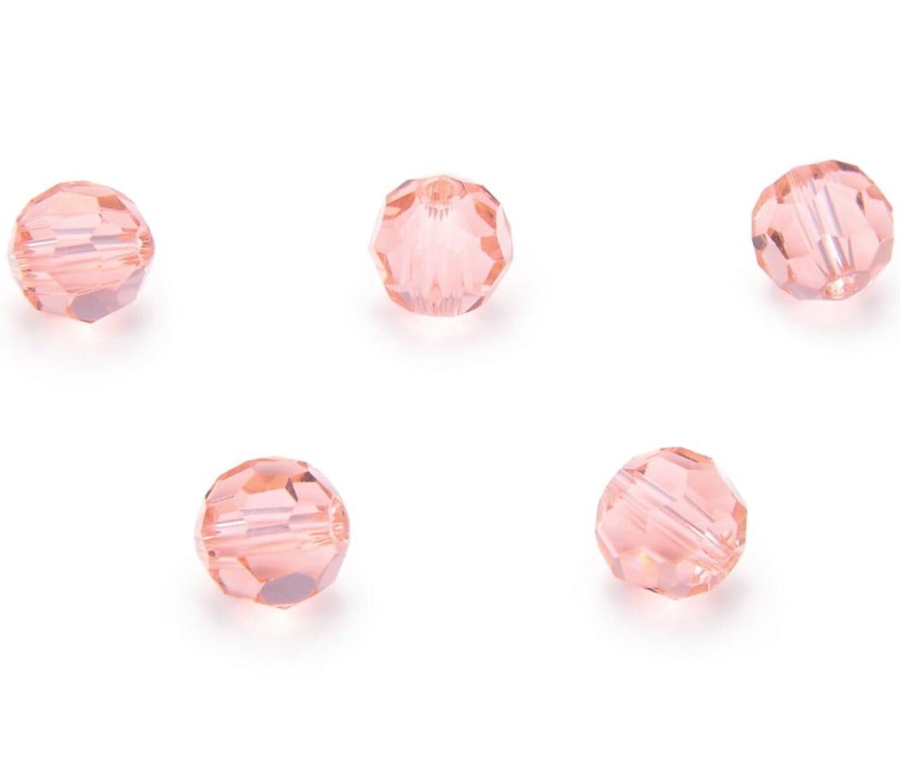 100 Pieces Adabele Austrian 4mm (0.16 Inch) Small Faceted Loose Round Crystal Beads Light Padparadscha Pink Compatible with 5000 Swarovski Crystals Preciosa SS2R-430